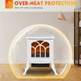 thumbnail image 6 of HOMCOM Freestanding Electric Fireplace, Space Heater with Realistic Flame Effect and Overheat Protection, 750W/1500W, White, 6 of 10