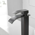 thumbnail image 2 of BWE Vessel Sink Faucet Modern Waterfall Oil Rubbed Bronze Single Hole Bathroom Faucet Single Handle with Pop up Drain Without Overflow Assembly Vanity Basin Bath Sink Faucets Mixer Tap, 2 of 8
