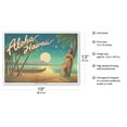 thumbnail image 2 of Aloha Hawaii - Full Moon over Diamond Head - Vintage Hawaiian Travel Poster by Kerne Erickson - Master Art Print (Unframed) 13in x 19in, 2 of 4