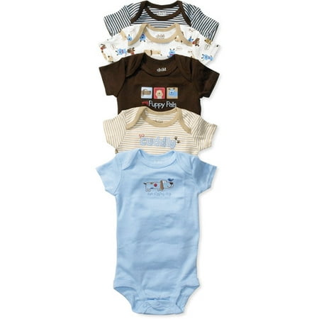 Child of Mine by Carter's - Newborn Short-Sleeve Bodysuits, 5-Pack