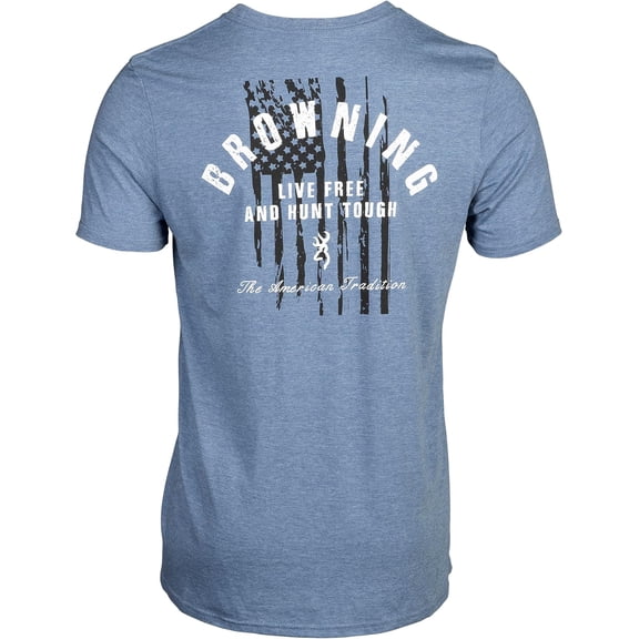 Browning Men's Hunt Tough Graphic Logo Cotton T-Shirt, Blue, 2X-Large