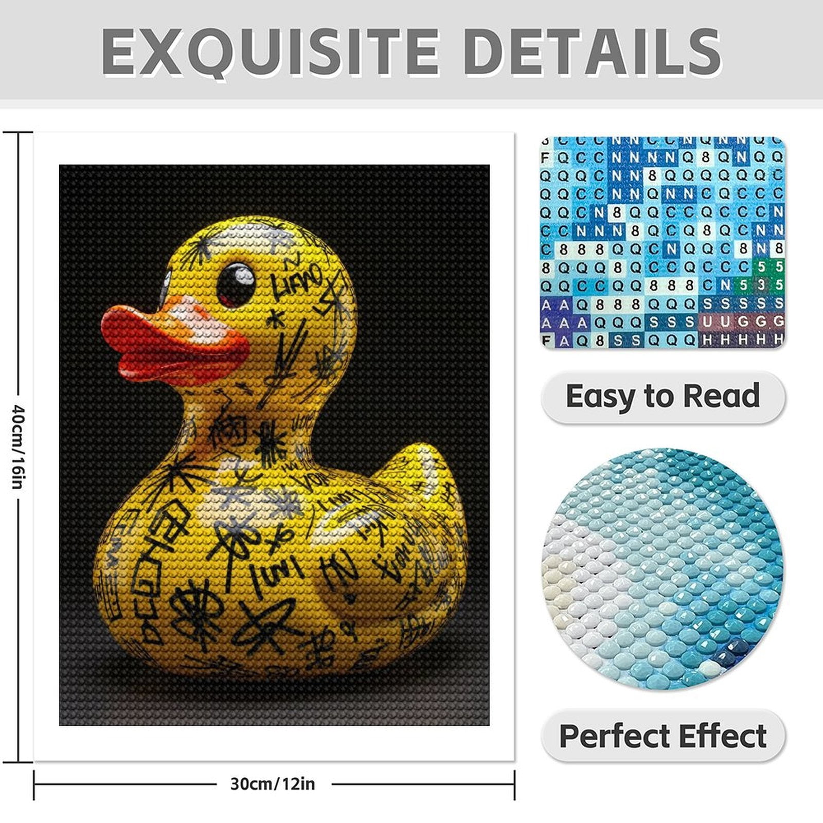 Diamond Art Kits for Adults - 5d Yellow Rubber Duck Graffiti Art Diamond Painting for Adults, Diamond Art for Adults Beginners, Diamond Painting Kits for Adults for Home Wall Decor