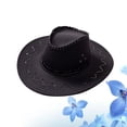 thumbnail image 2 of Homoyoyo Cowboy Straw Hat Wide Brim UV Protection Unisex Women Fishing 1Pcs, 2 of 6