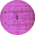 thumbnail image 1 of Ahgly Company Indoor Round Oriental Purple Industrial Area Rugs, 7' Round, 1 of 4