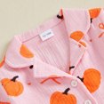 thumbnail image 6 of Cjfdfy Toddler Baby Girls Halloween Pajama Set Pumpkin Bow Print Button Down Long Sleeve Tops And Pants Infant Cute My First Halloween Holiday Sleepwear 1-6Y, 6 of 9