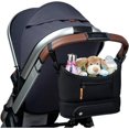 thumbnail image 3 of Bababing Stroller Caddy Organizer - Black - Compatible with All Strollers - Quick Attach with Adjustable Clips - Holds 2 Bottles, Large Central Pouch for Snacks, Phones, Essentials - Secure Zip Pocket, 3 of 5