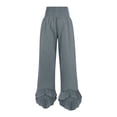 thumbnail image 5 of BLOCLOALO Baggy Pants Linen Pants Summer Women's Linen Pants Fashionable Double Layer High Waisted Wide Leg Pants Loose Pants Lounge Pants Pants with Pockets Dark Grey 3Xl, 5 of 7