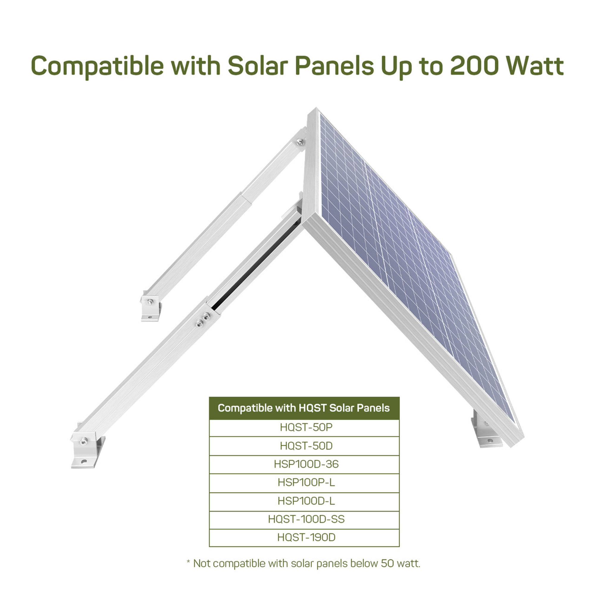 HQST Adjustable Solar Panel Tilt Mounting Bracket, 30 for 200W, White