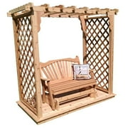 Western Red Cedar Covington Arbor with Deck & Glider