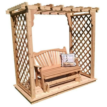 Western Red Cedar Covington Arbor with Deck & Glider