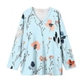 thumbnail image 7 of Long Sleeve Shirts for Women Sawvnm Women Fashion Plus-Size V-Neck Long Sleeved Printing Top 2XL, 7 of 7