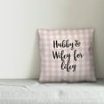 thumbnail image 2 of Creative Products Hubby & Wifey For Lifey in Black Text on Pink Plaid 16x16 Spun Poly Pillow, 2 of 2