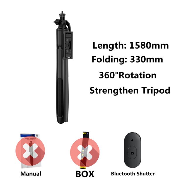 COOL DIER 1580mm nuevo trípode inalámbrico Selfie Stick monopié plegable con luz de relleno para cámaras de acción Gopro Smartphones Selfie Tan Jianjun unisex