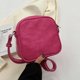 thumbnail image 5 of Bolso de mano de PU mini bolso de mano con cremallera nuevo bolso cuadrado pequeño retro bolso de hombro Joker rosa, 5 of 6