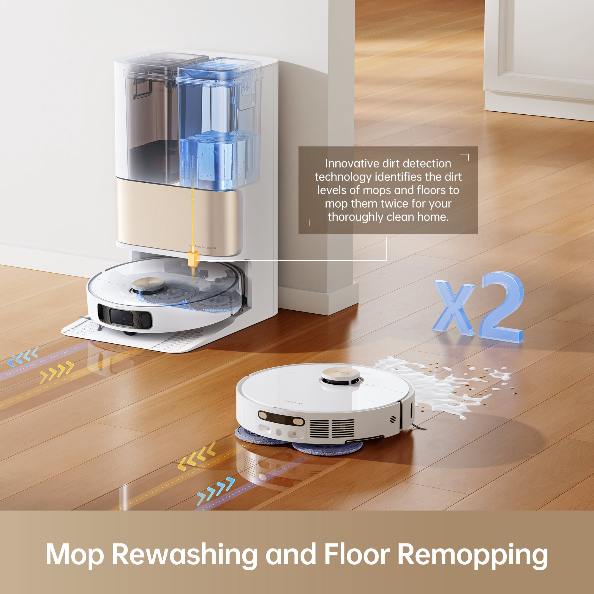 Dreame Heat Robot Vacuum and Mop Combo, 136°F Hot Water Self-Cleaning, 7000Pa Suction,L10s Pro Ultra
