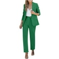 thumbnail image 2 of Women's Two Piece Sets Pants Suits Dressy Business Casual Outfits Professional Blazer Pantsuits Set Work Office, 2 of 6