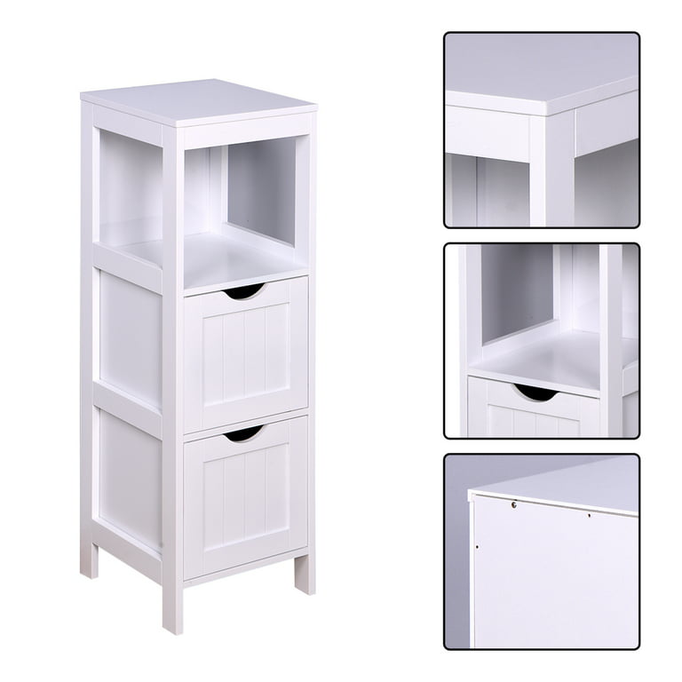 Bathroom Floor Cabinet, Bathroom Storage Organizer Rack Stand,  Multifunctional Unit, 2 Drawers