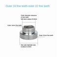 thumbnail image 1 of Faucet Adapter 22 Turn 16 18 20 22 24 26 28 30 32mm Internal and External Fine Tooth Faucet Conversion Thread Accessories, 1 of 5