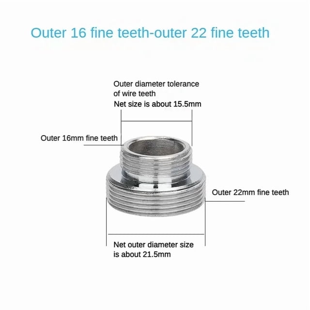 Faucet Adapter 22 Turn 16 18 20 22 24 26 28 30 32mm Internal and External Fine Tooth Faucet Conversion Thread Accessories