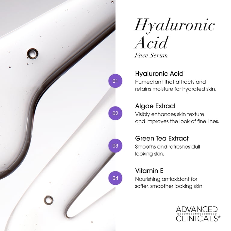 Advanced Clinicals Hyaluronic Acid Face Serum, 1.75 fl oz photo 4
