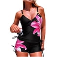 thumbnail image 2 of Traje de baño de dos piezas tankini para mujer, con estampado floral, estilo conservador, con aberturas laterales, de dos piezas, tankinis, para mujer, de 2 piezas, para mujer, 2 of 5