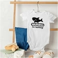 thumbnail image 5 of Warning I'm Teething Funny Shark Romper Boys or Girls Infant Baby Brisco Brands NB, 5 of 6