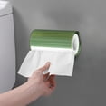thumbnail image 2 of 1x Adhesive Paper Towel Rack,Heavy Duty Paper Roll Hanger,Kitchen Paper Towel Holder Under Cabinet,Wall Mount Tissue Paper Roll Holder For Bathroom and Kitchen,Durable Kitchen Roll Holder,Light Green, 2 of 8
