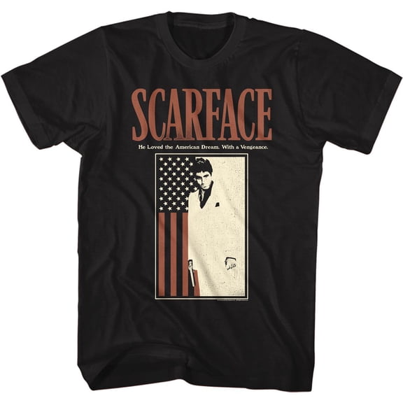 Scarfacewithflag Black Adult T-Shirt 6Xl