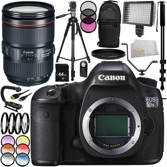 Canon EOS 5DS R DSLR Camera with Canon EF 24-105mm f/4L IS II USM Lens 16PC Accessory Bundle - Includes 64GB SD Memory Card + MORE