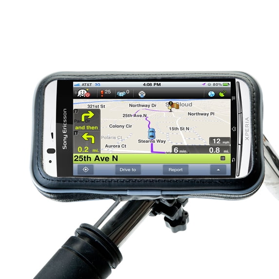 Heavy Duty Weather Resistant Bicycle / Motorcycle Handlebar Mount Holder Designed for the Sony Ericsson Xperia Arc HD