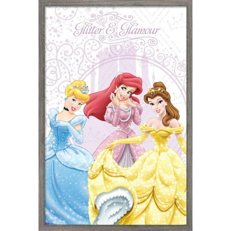Disney Princess - Glitter and Glamour Wall Poster, 22.375" x 34", Framed