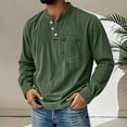 thumbnail image 2 of Mokaloha Mens Shirts Long Sleeve Pacificozy Men's Shirts Retro Stand Collar Pocket Casual Distressed Long Sleeve Henley Shirt, 2 of 7