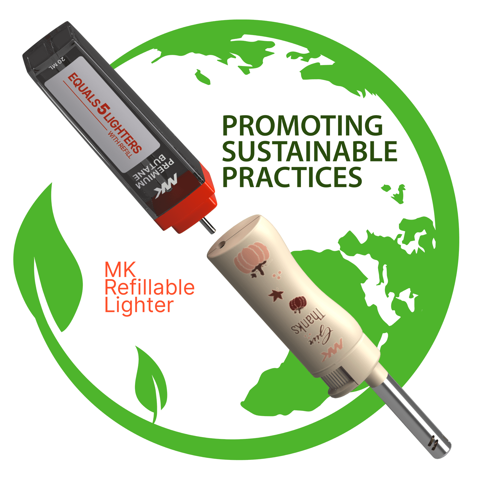 MK rechargeable lighter, windproof portable daily-use lighter with adjustable flame, 5PCS