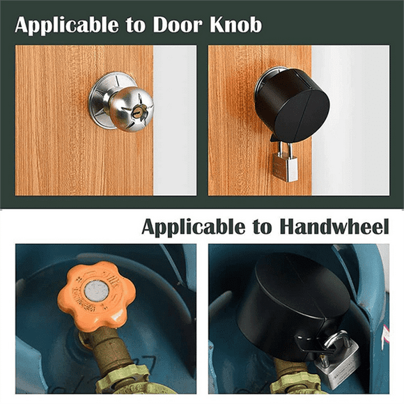 Door Handle Lock, Door Knob Lock Out Device, Disable the Doorknob/Faucet/Valve, Door Knob Child (With Padlock)