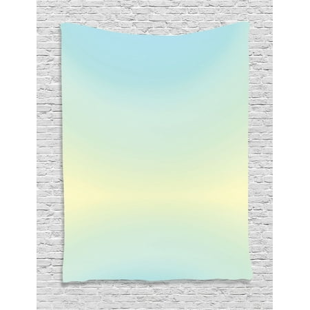 Bedroom Decorating Ideas - Teal Decor Wall Hanging Tapestry, Defocused Abstract Design Bright Center Blurred Light Color Decorating Artwork, Bedroom Living Room Dorm Accessories, Gift Ideas, By Ambesonne