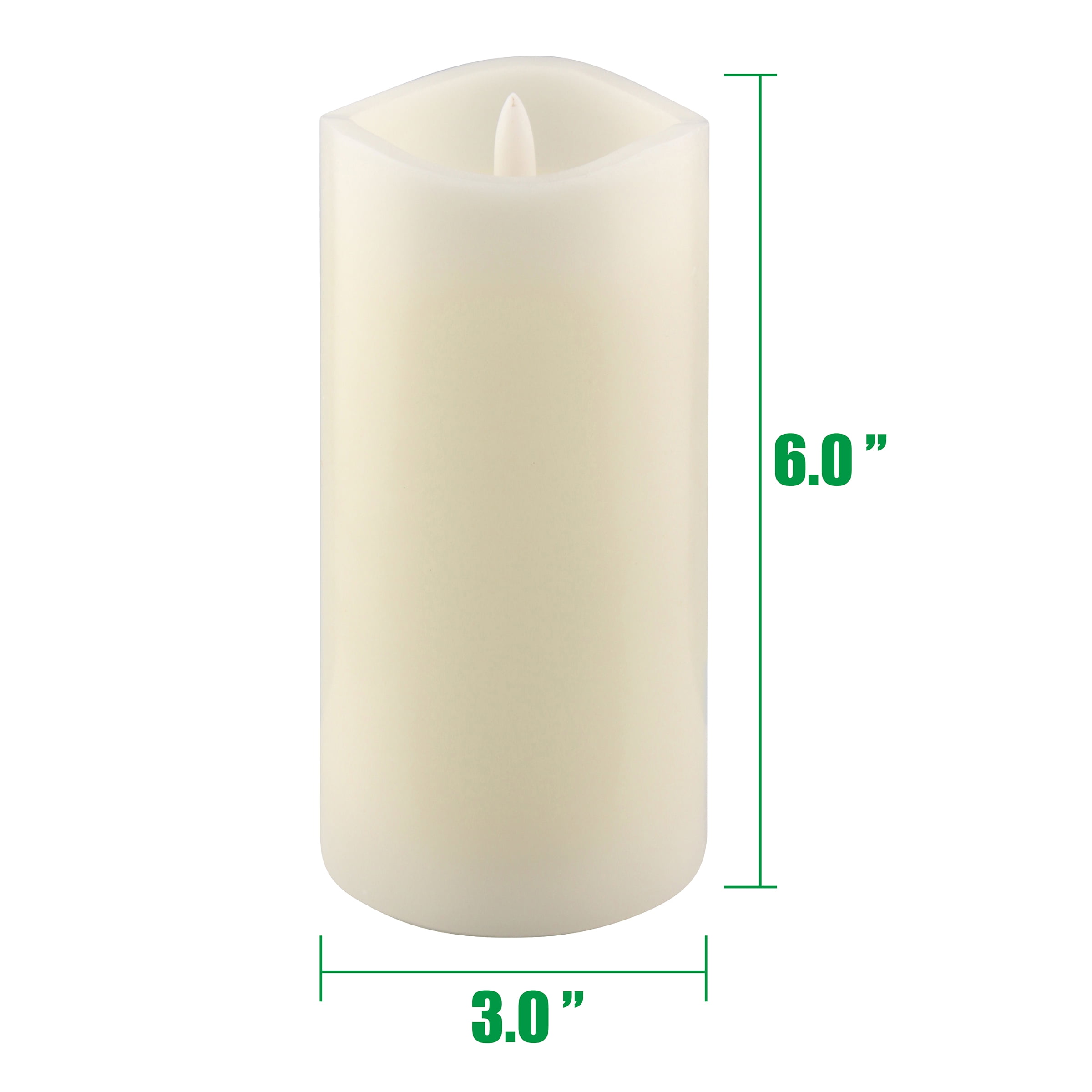 6 Pack Stonebriar Flameless LED 3"x 6" Off-White Real Wax Pillar Candle with Timer and Remote