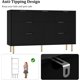 thumbnail image 2 of Qinaqin Negro Fluted Madera cm de Profundidadresser con Profundidadorado Alturaandles 6- Profundidadrawer Organizador para Dormitorio Living Sala Alturaallway o, 2 of 7