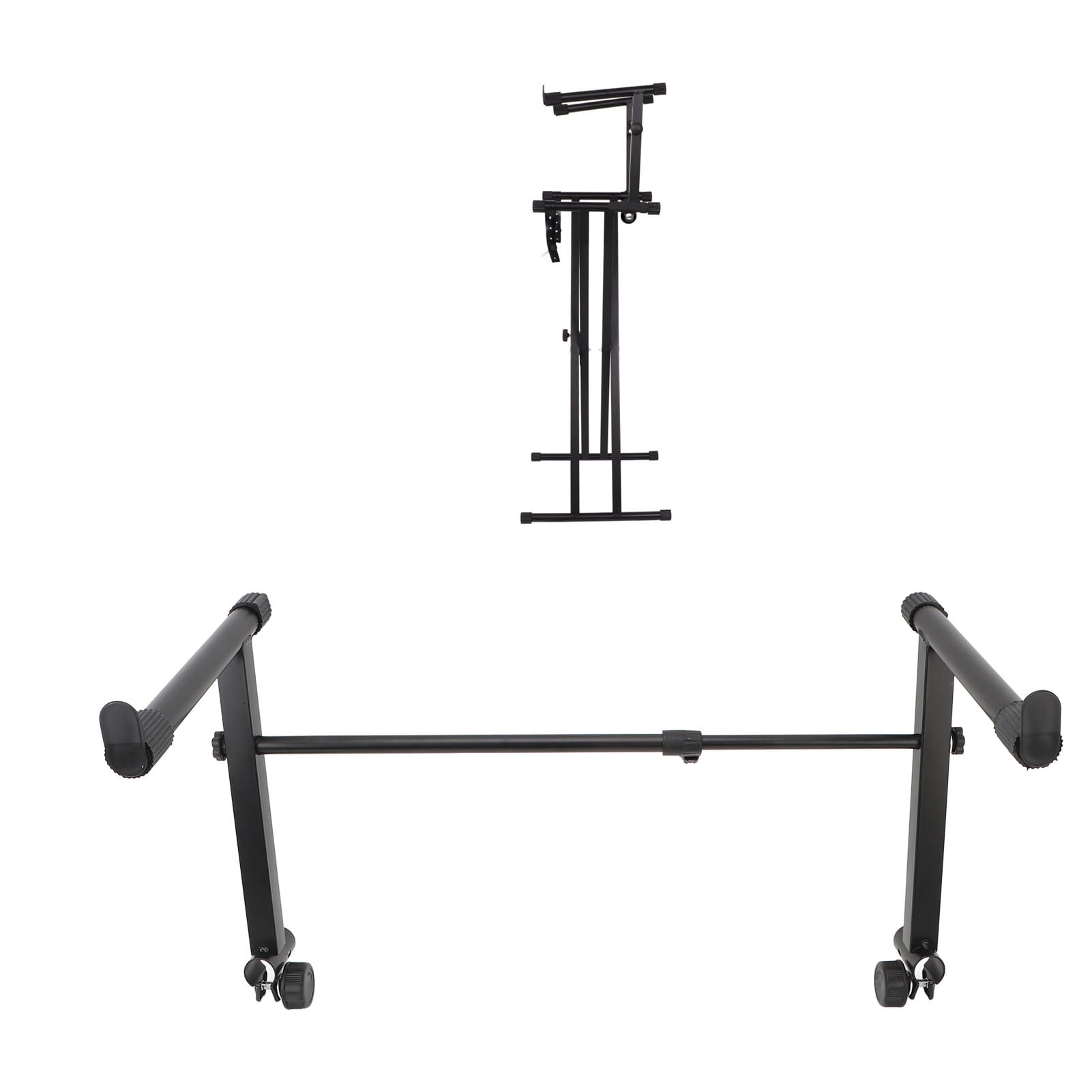 Raised Piano Stand Adapter Keyboard Stand Extension Adapter, 42-75cm Width Range Piano Keyboard Stand Riser for Round Tube Instrument Rack