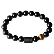 SUSHANG Twelve Zodiac Signs Beaded Bracelet Mens Bracelets Fashion 12 Constellations Stone Tiger Eye Bracelet Elastic Bracelets Stress Yoga Beads Adjustable Anxiety Bracelet