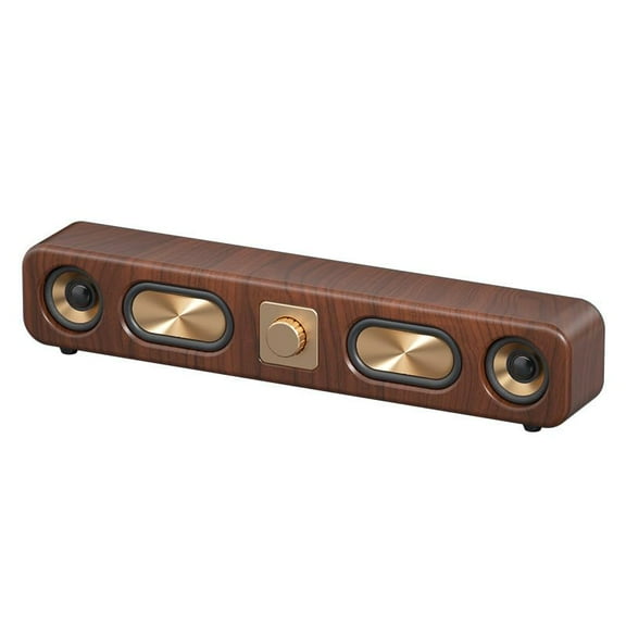 Retro Wireless Bluetooth Speaker with Powerful Bass, 12D Surround Sound, 15H Playtime, Wooden Design for Home/Gaming/Outdoor – AUX/USB/TF/FM Support