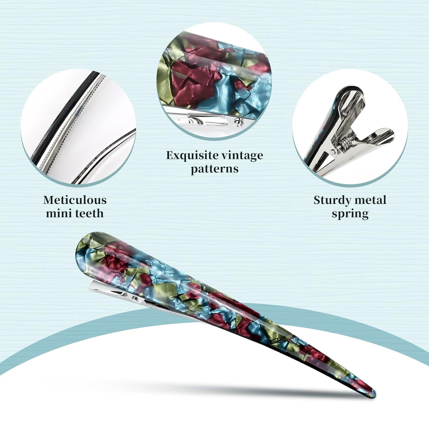 6 Pcs Large Alligator Hair Clips for Styling Salon Sectioning, 5.5 inch Non-Slip Duckbill Metal Clips for Women Thick and Thin Hair, AWhite