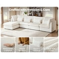 thumbnail image 5 of CHIC HOUSE Cloud Modular Sectional Sofa, Oversized Deep Seat Corduroy Couch with Ottoman,L Shape 5 Seater Bed for Living Room, Apartment, Villa,FSC-Certified, White, 5 of 10