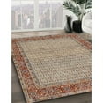 thumbnail image 2 of Ahgly Company Indoor Round Traditional Dark Sienna Brown Persian Area Rugs, 3' Round, 2 of 6
