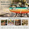 thumbnail image 6 of Round Outdoor Tablecloth with Umbrella Hole and Zipper, Orange Black Teal Ombre Tablecloth with Elastic Waterproof, Contemporary Gradient Abstract Patio Table Covers for 31" - 35" Picnic Pool Tables, 6 of 9