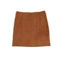 thumbnail image 2 of bar III Womens Faux-Suede Mini Skirt, Beige, 8, 2 of 2