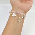thumbnail image 3 of Cinnamoroll Pulsera de cuentas de cristal Kuromi y My Melody Pulseras Sanrio Joyería para Bff Amistad Mejor amigo Regalo Lindo dibujos animados Kawaii Elástico con cuentas, 3 of 5