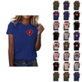 thumbnail image 1 of T-shirts de la Saint-Valentin pour Femmes 2026 Mode Manches Courtes Col Rond Cœur Graphique, 1 of 4