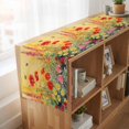 thumbnail image 4 of Poppy Botanical Table Runner 120 Inches Long, Cotton Linen Table Runner Dresser Scarf, Vintage Floral Yellow Ombre Fabric Tablerunners for Dining Coffee Tables Wedding Holiday Party 13"x120", 4 of 6