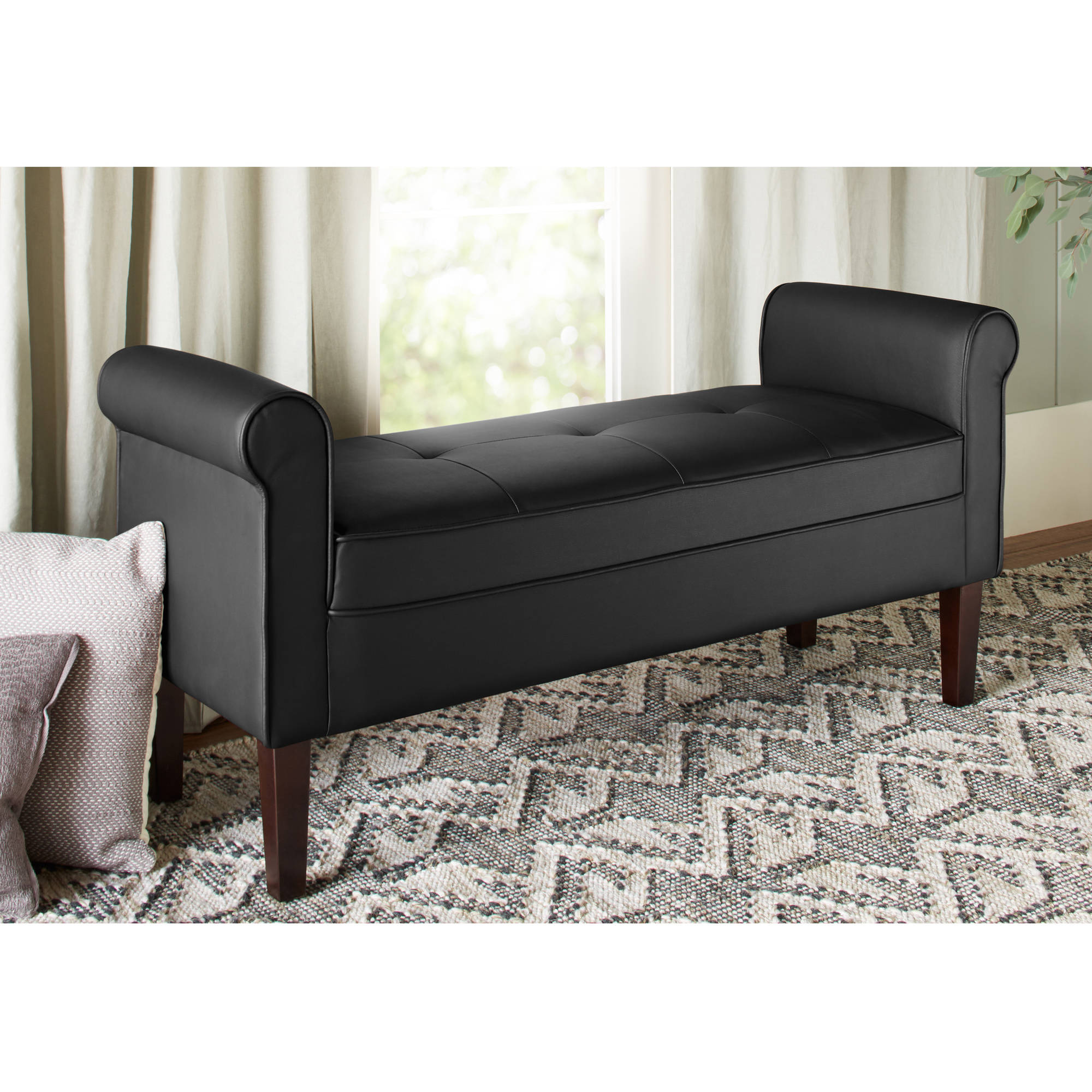 10 Spring Street Ashton Faux Leather Sectional Black