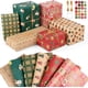 thumbnail image 1 of Papel de Regalo de Navidad, 6 Hojas Kraft 70x50cm Papel de Regalo, con 2 Cordel de Encuadernación, 1 rollo de cinta adhesiva de doble cara, 1 Adhesivo Navideño, Adecu para Navidad, Año Nuevo, 1 of 3